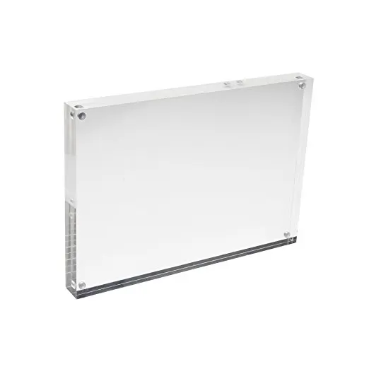 Free Standing Double Sided Display, Clear Acrylic Perspex Magnet Photo Block Frames, PF003