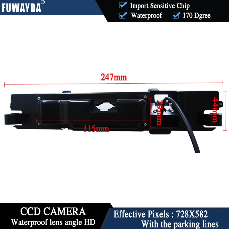 FUWAYDA Wireless CCD HD Camera Car Rear View Reverse Back Color 170 DEGREE Camera For Toyota Yaris/Vitz WATERPROOF HD