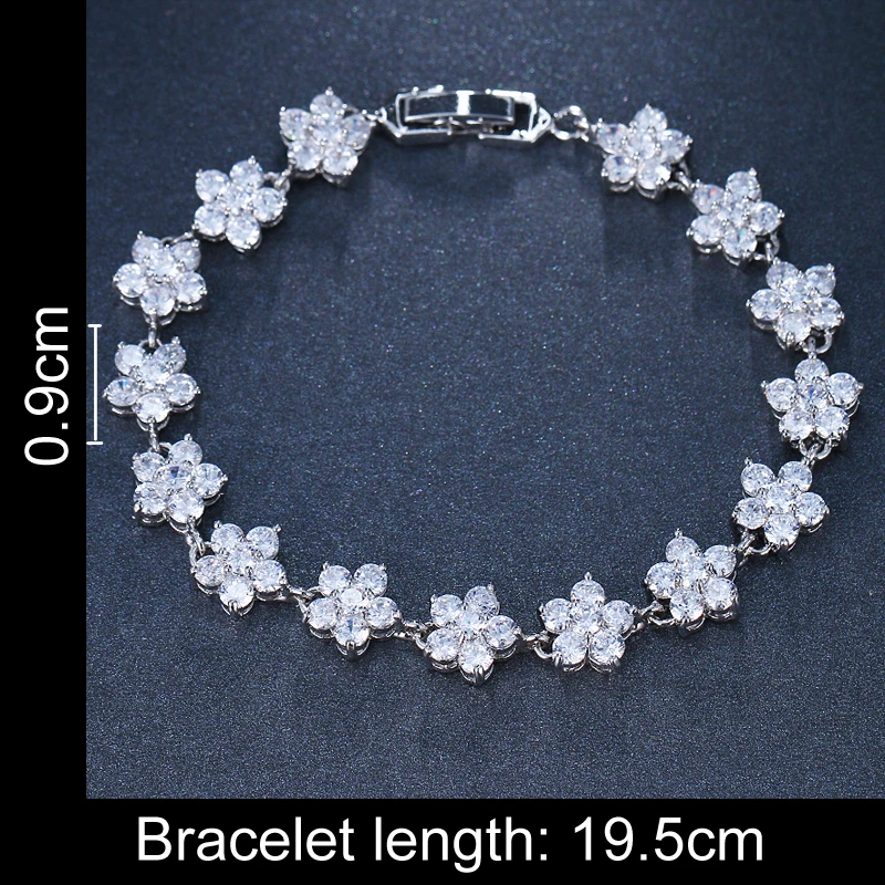 EMMAYA Famous Brand Jewelry AAA Cubic Zircon Stones Five Leaves CZ Flower Connected Bracelets For Women