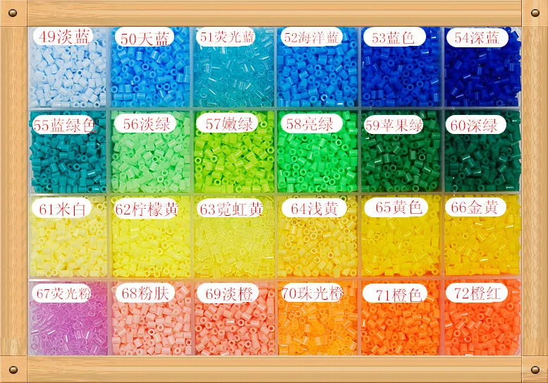 5000 Stks/zak 2.6Mm Eva Hama Kralen 72 Kleuren Voor Kids Fun Craft Diy Handmaking Perler Kraal Creatieve Intelligentie Educatief speelgoed