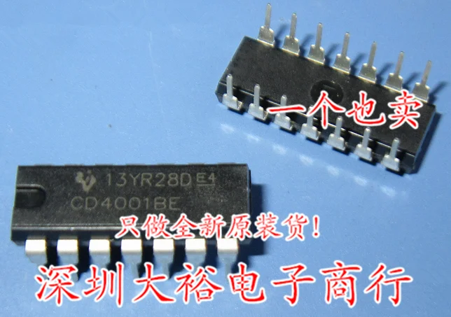 CD4001 CD4001BE four 2 input terminal or gate Into the DIP - 14