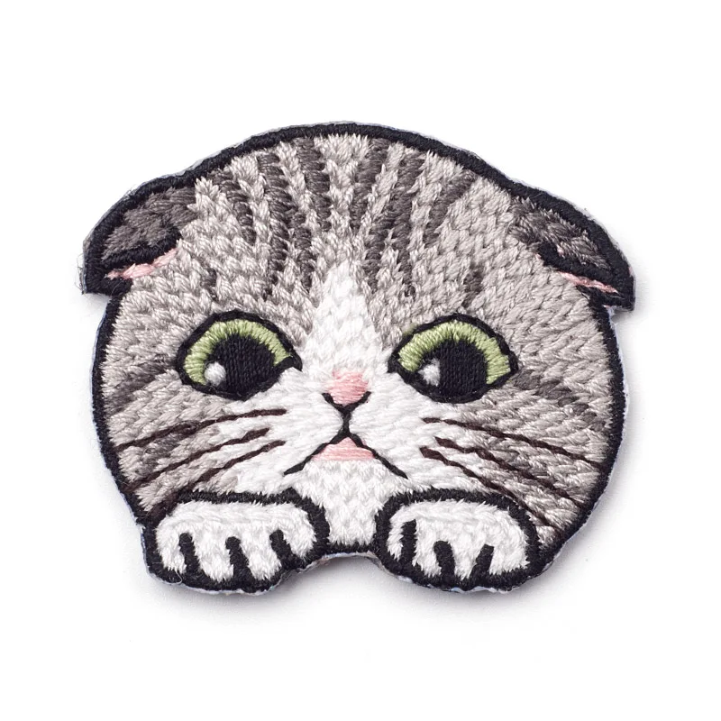 1 Piece Iron On Embroidery Patches Naughty Cat Cute Clothes Applique Patch DIY Clothing Glasses Cat Patch