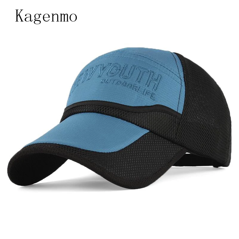 Kagenmo Hat For Man Mesh Cap Summer  Baseball Cap Large Brim Sunhat Sun-Shading Male Caps Summer Hat Breathable