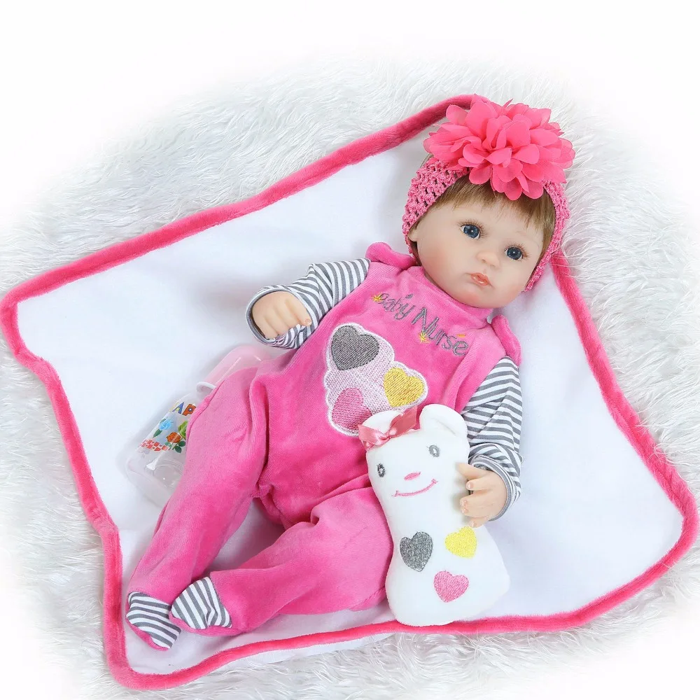 

Bebe silicone reborn dolls 16inch 40cm Doll Reborn Baby blue eyes Handmade Cotton Body realista bonecas juguetes Babies Toys