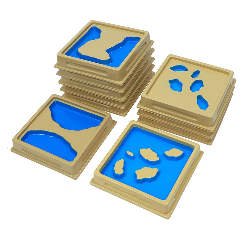 Baby Toy Montessori Geography Mould Land and Water Form Trays Set 1 Set 2 Early Childhood Education Kids Brinquedos Juguetes