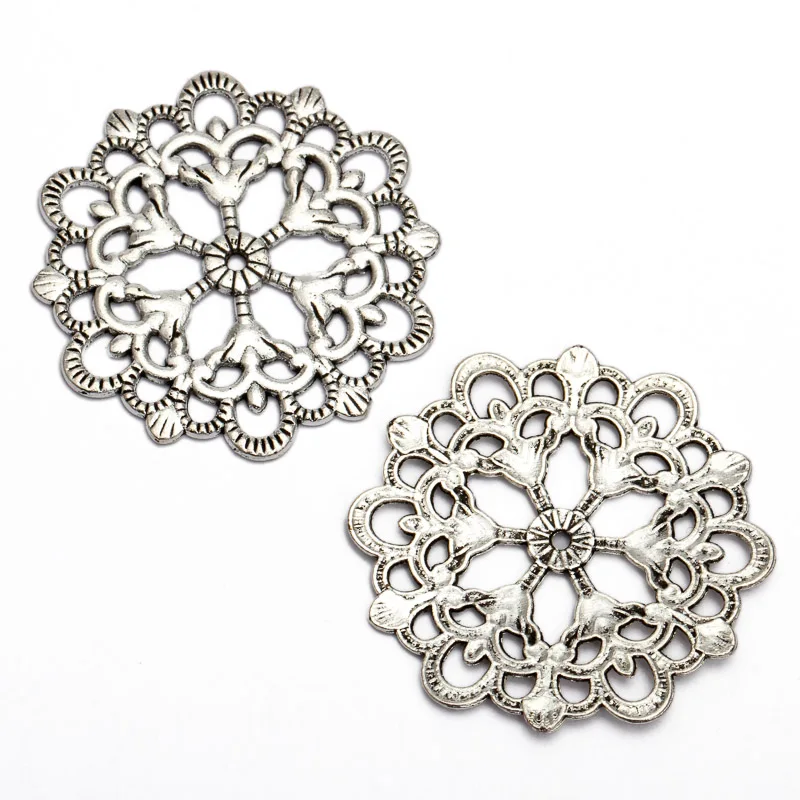 20pcs/lot Antique Bronze 29mm Round Flower Motif charms Good Quality and wholesale Diy Jewelry findings Components