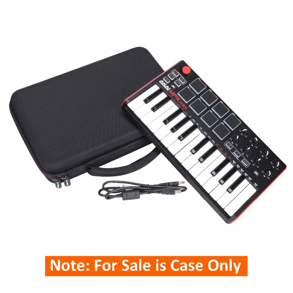 LTGEM Hard Carrying Case for Akai Professional MPK Mini MKII & MPK Mini Play | 25-Key USB MIDI Drum Pad & Keyboard Controller