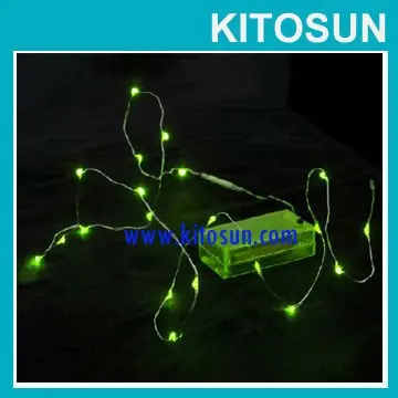 China Wholesale CR2032 Coin Battery operated green color Led Rope String Fairy Lights For Christmas Decoration