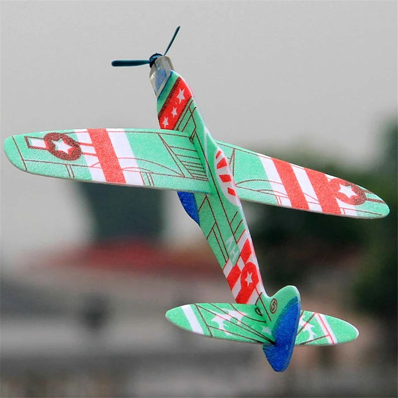 1PCS Hand Throw Flying Glider Planes EPP Foam Airplane Mini Drone Aircraft Model Toys For Kids Random Color 19cm