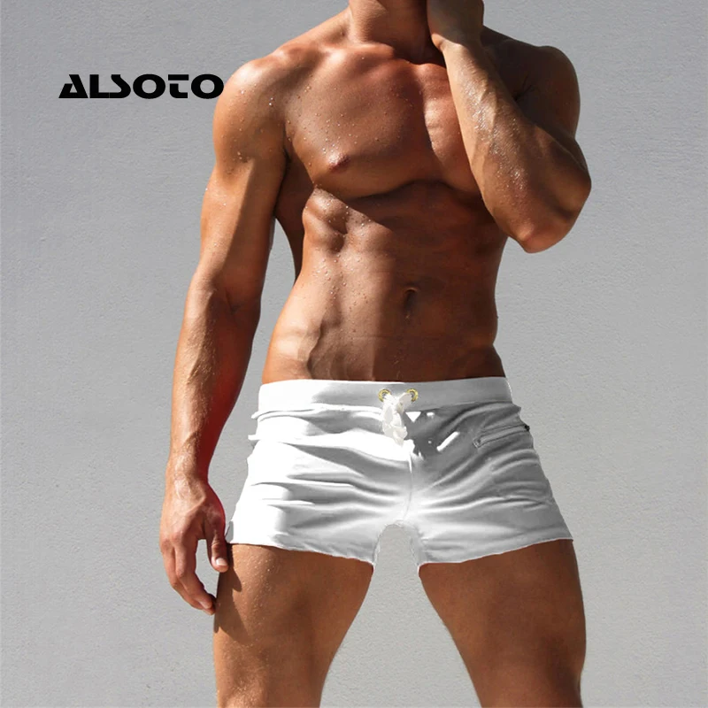 ALSOTO-Boardshorts Curtos Respiráveis Masculinos, Shorts Casuais, Plus Size, Marca de Moda, Sunga Masculina