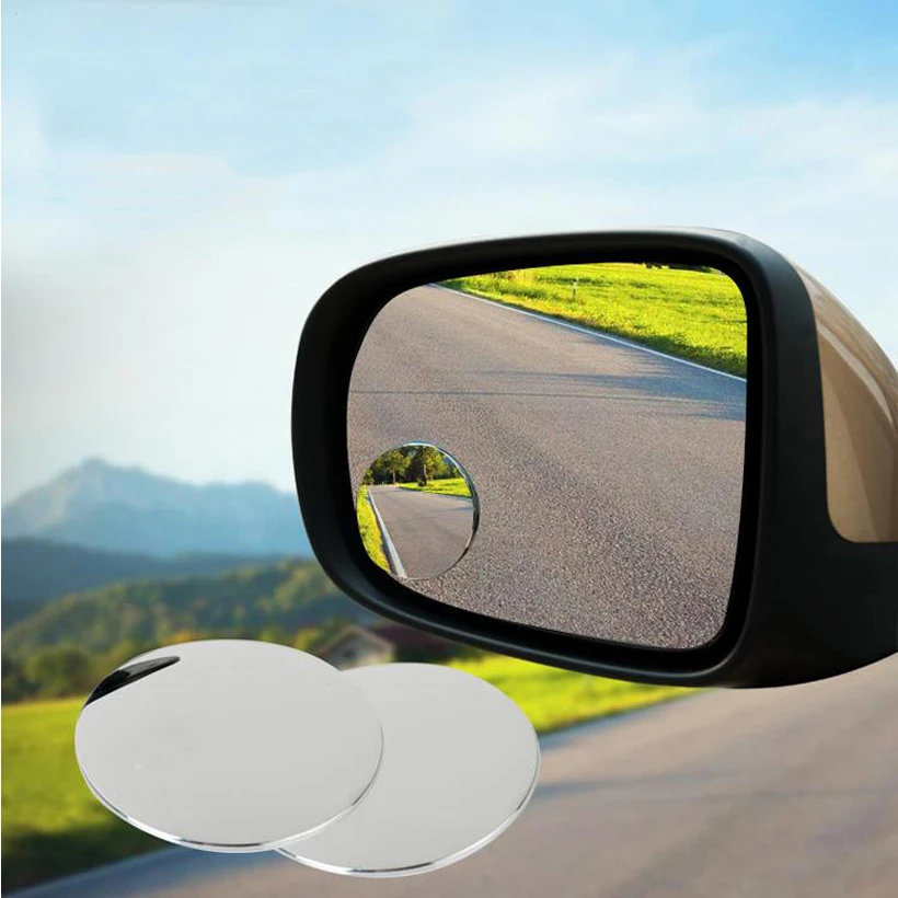 1 pair 360 Degree frameless ultrathin Wide Angle Round Convex Blind Spot mirror for parking Rear view mirror high quality