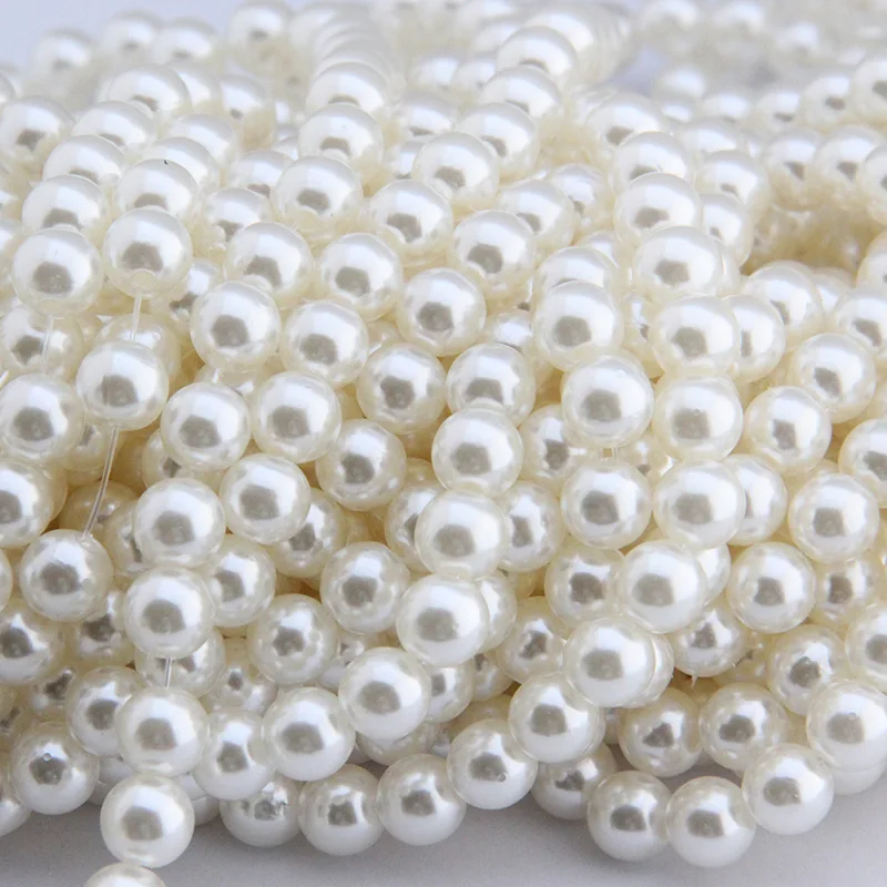 4mm-20mm Loose Pearls White Color ABS Pearl DIY Hand Craft Round Imitation Pearl Bead Clothing & Garment Wedding Decoration