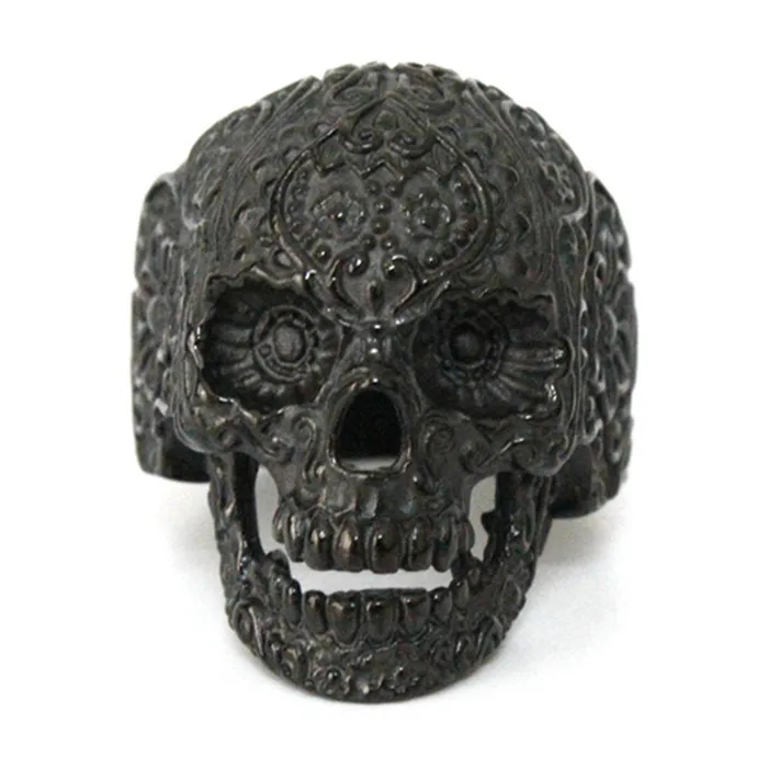 Newest Design Punk Golden Black Skeleton Ring 316L Stainless Steel Cool Man Hot Popular Damn Ring