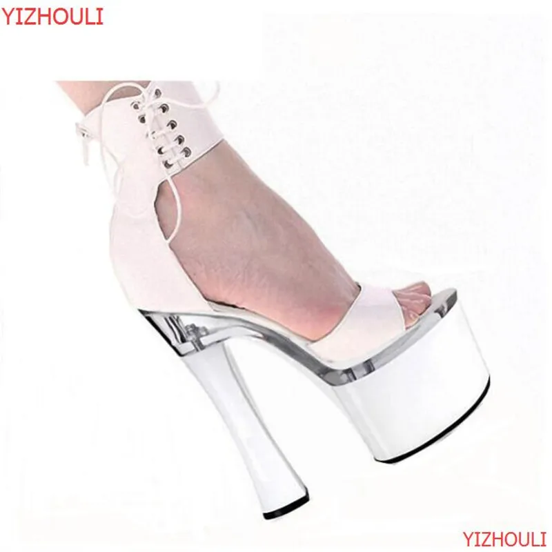 

fashion comfortable thick heel sandals 18cm show spool heels high-heeled shoes 7 Inch Stiletto With Platform shoes