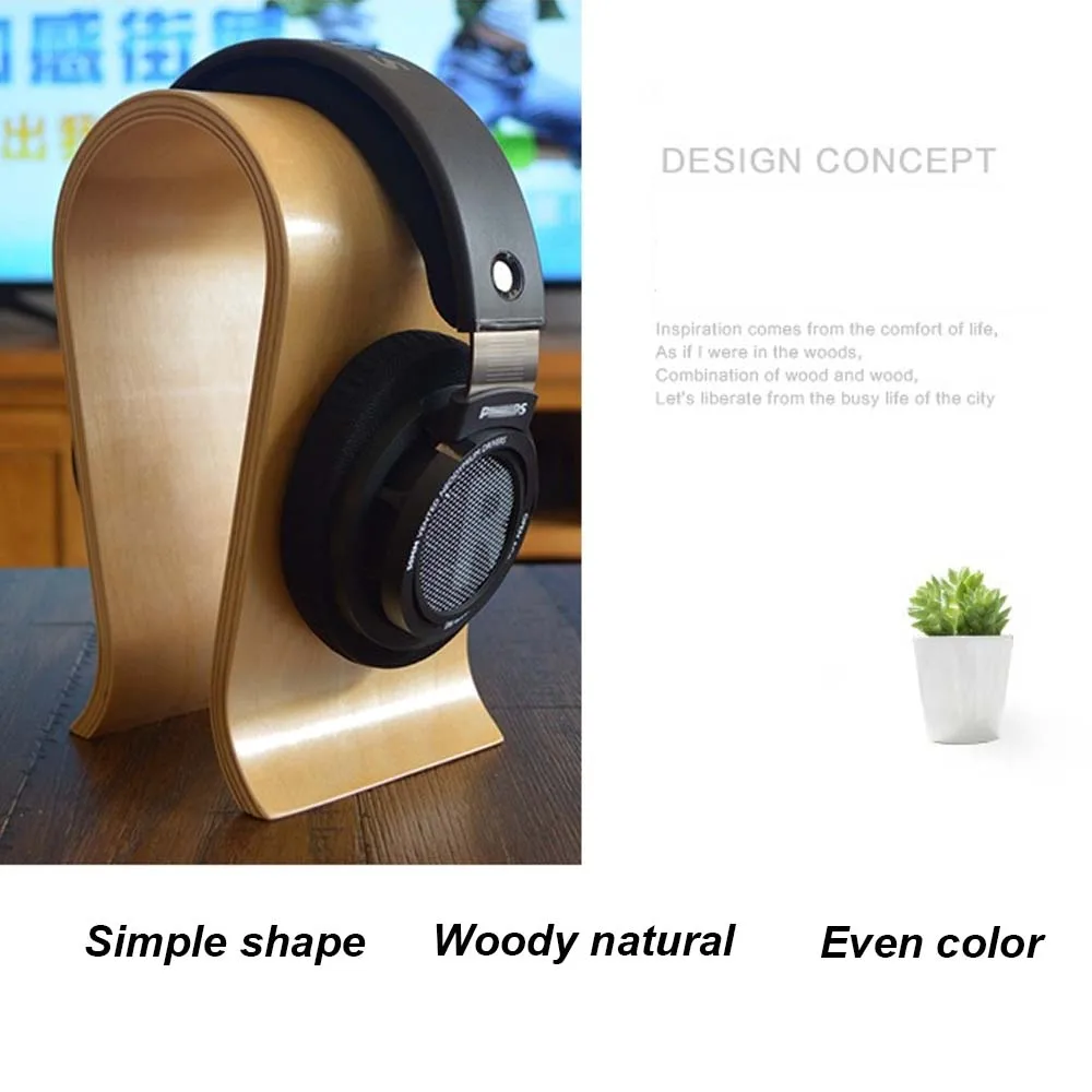 U Shape Wooden Headphones Stand Holder Universal Earphones Holder for Sony Headset Desk Display Shelf Rack Hanger Bracket