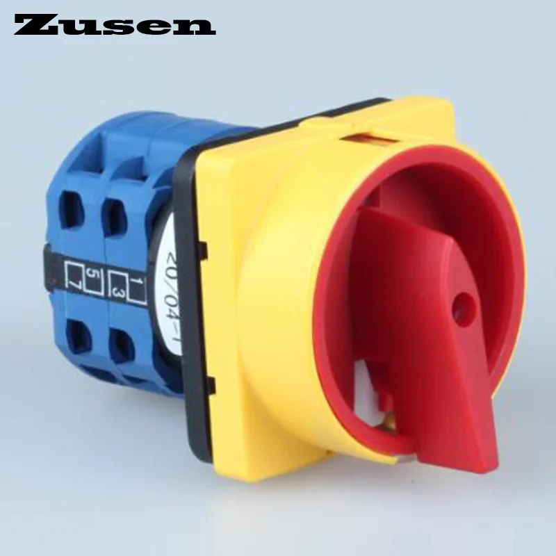 Zusen Cam Switch LW26GS-20/04-1 690V 20A with IP65 Box Universal Switch Lock Rotary 4 Poles 8 Terminals 2 Position Switch