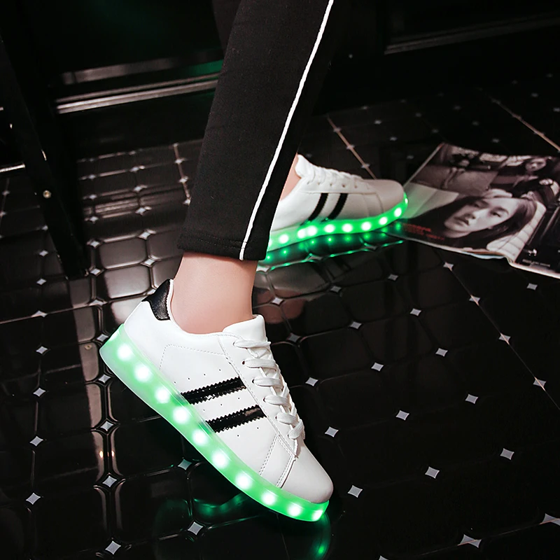 7ipupas 11 Colors Unisex Led shoes Fashion couple led luminous sneakers Zapatos Hombre Led Light Shoe kids boy girl glowing shoe