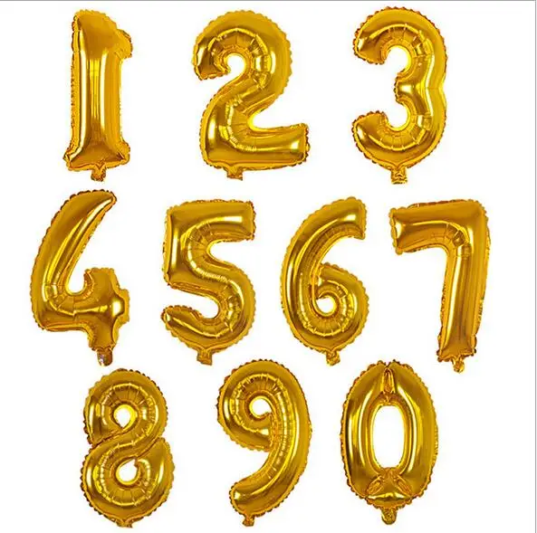 Hot 40 inch Gold Silver Number Foil Balloons Digit Helium wedding balloon inflatable festa casamento Party