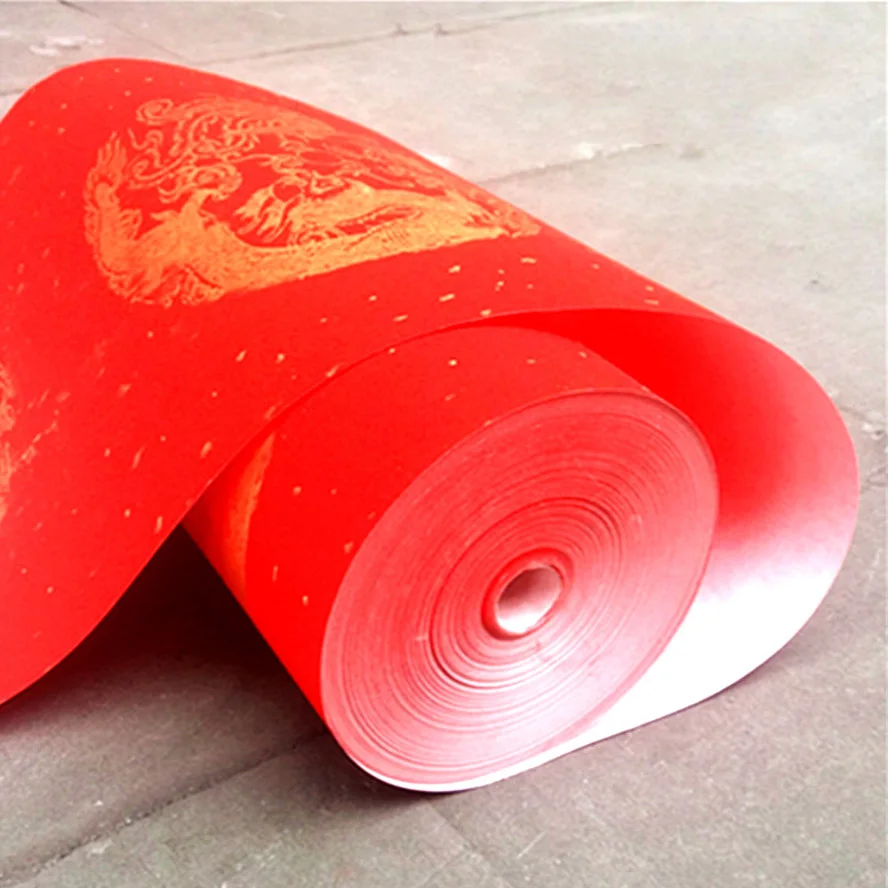 Red Chinese Rice Paper Spring Couplets Roll Painting Calligraphy Drogen Design Xuan paper