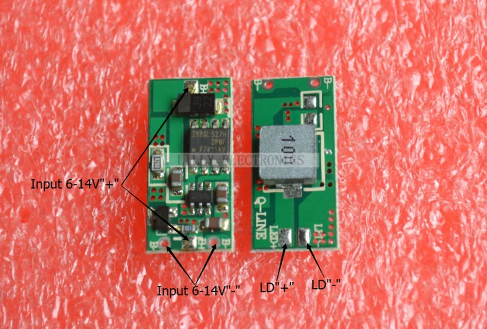 445nm 520nm 1W Laser Diode Drive Driver Board PCB 6-14V Voltage Input