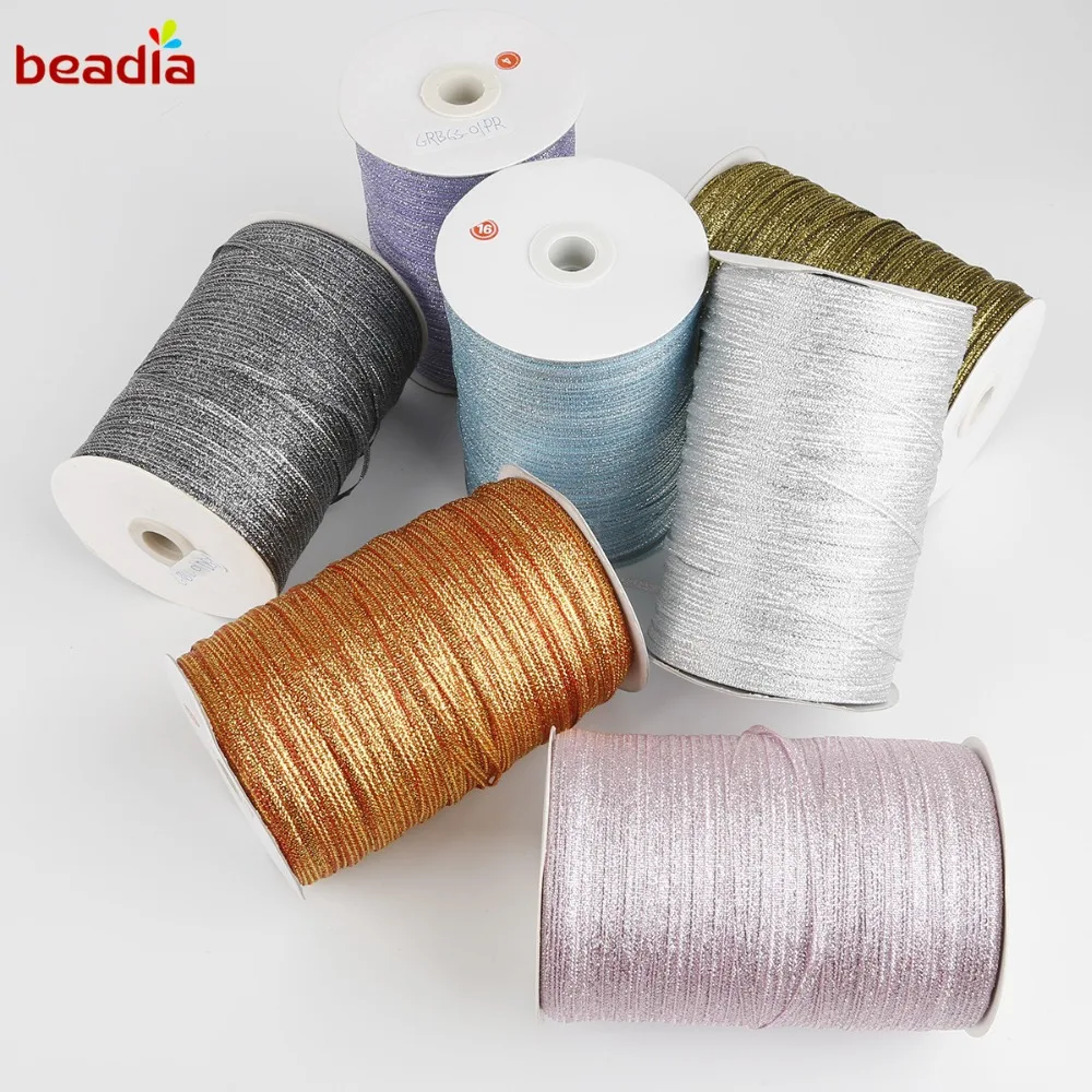 20 Yards 4mm Width Glitter Ribbon Gift Packing Belt For DIY Wedding Party Christmas Embellishment Ribbon Sewing Accessories
