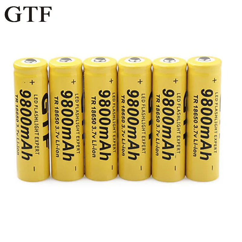 Batteria ricaricabile GTF 18650 9800mAh 3.7V 18650 batteria al litio per torcia a LED torcia giocattolo accumulatore cella banca di potere fai da te
