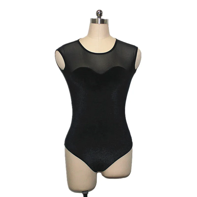 Retail Wholesale High-end Mesh Top Velvet Bodice Tank Ballet Dance Leotard Costume Dancewear Performance