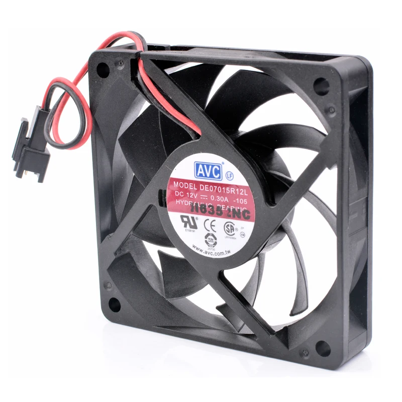 Brand new original DE07015R12L 7cm 70x70x15mm 7015 70mm fan 12V 0.30A two-line chassis refrigerator cooling fan