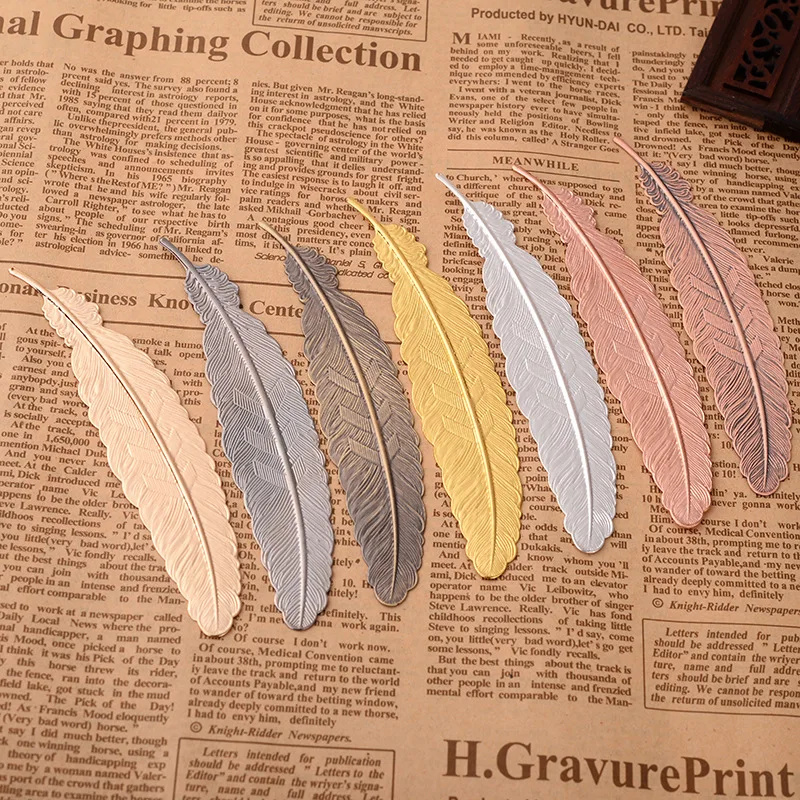 Creative metal silver plated Feather bookmark Chinese style vintage page marker nice cool book markers school supplies
