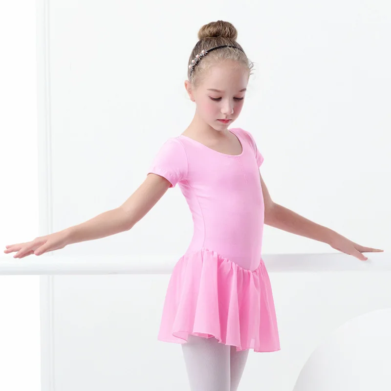 Children Ballet Dress Dance Leotards for Girls Transparent Chiffon Dance Skirts Kids Ballet Clothes Training Dance Bodysuits