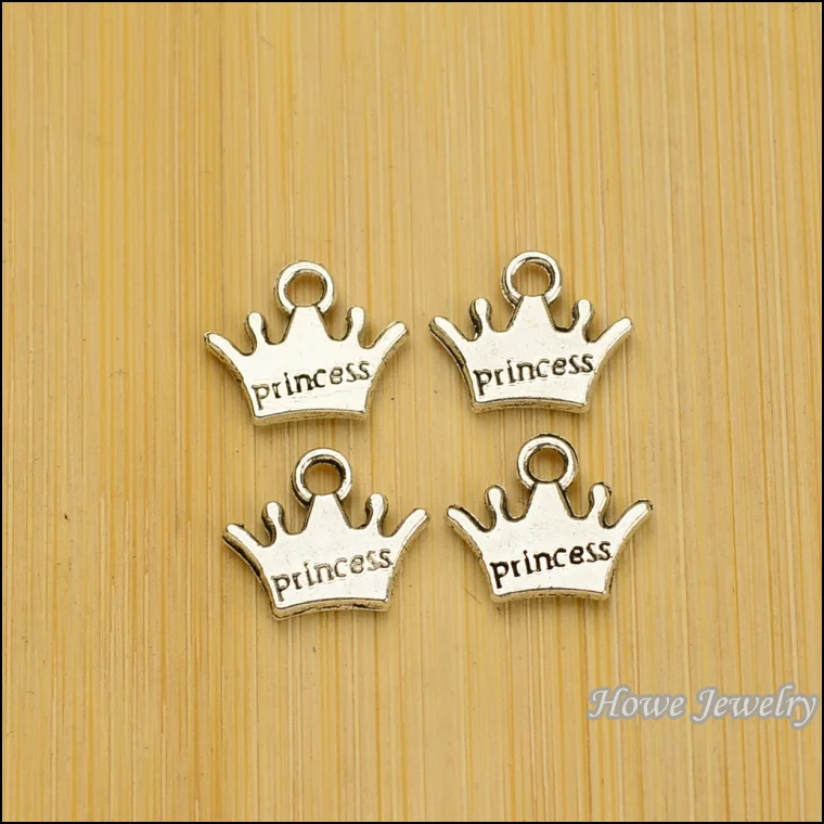 

170 pcs Vintage Charms Imperial crown Pendant Antique silver Fit Bracelets Necklace DIY Metal Jewelry Making