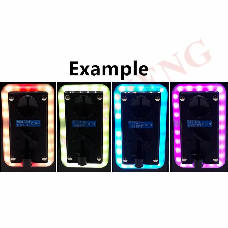 2PCS/Lot Advanced coin selector multi Coin Acceptor Colorful LED decorative frame for Vending machines Arcade machines