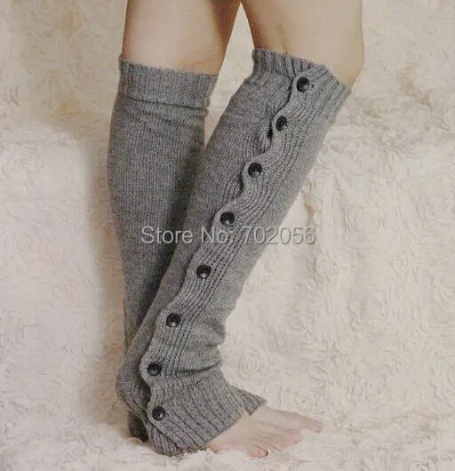 

2016 LONG button dowN legwarmers knit boot topper shark tank leg warmers 54CM LONG OEM available #3744