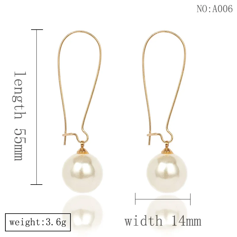 Women's Fashion Hot Selling Gold Long Hook Imitation Pearl Joker Elegant Earrings Travel Holiday Earrings Wedding Accessories