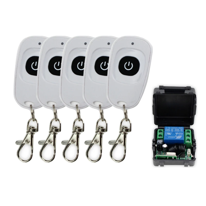 315MHz/433MHz DC12V 1CH wireless remote control switch+receiver module receiver to control electric lock 1/2/3/4/5 transmitter