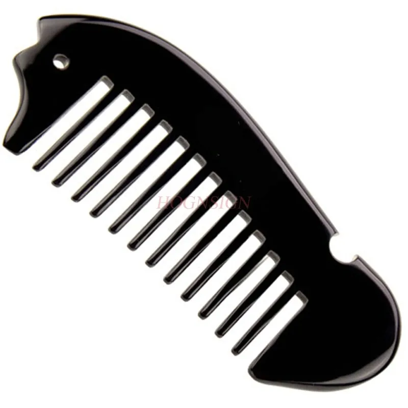 Small Baby Comb Wide Tooth Curly Hair Combs Coarse Toothed Massage Genuine Natural Black Water Horn Care For Female Gift Sale