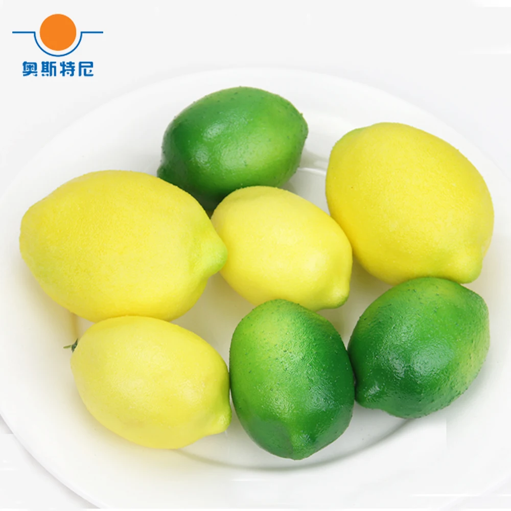 5pcs  artificial fruit Plastic Fake Fruit artifical lemon&artificial plastic fake simulated lemon