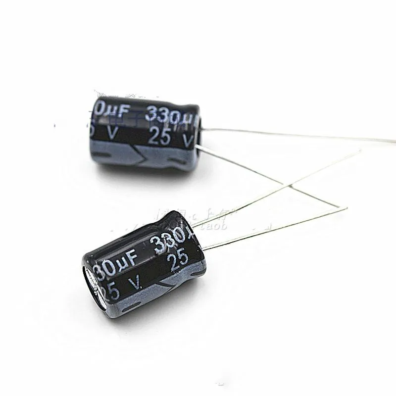 Quality electrolytic capacitor 25V330UF 330UF/25V 8*12MM 105 degrees