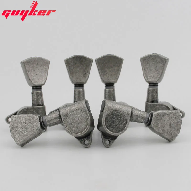 

1 Set Guitar Machine Heads 3L3R Trapezium Tuning Key Peg Tuners Replacement for Electric or Acoustic Guitars Antique Gray