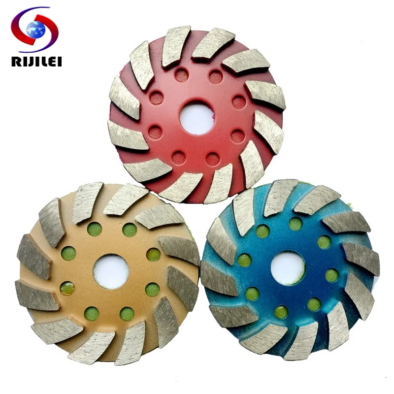 RIJILEI 3PCS  4Inch Metal Diamond Polishing Pad 100mm Wet or Dry Concrete Floor Polishing Pad Marble Granite Grinding Disc 4JKP