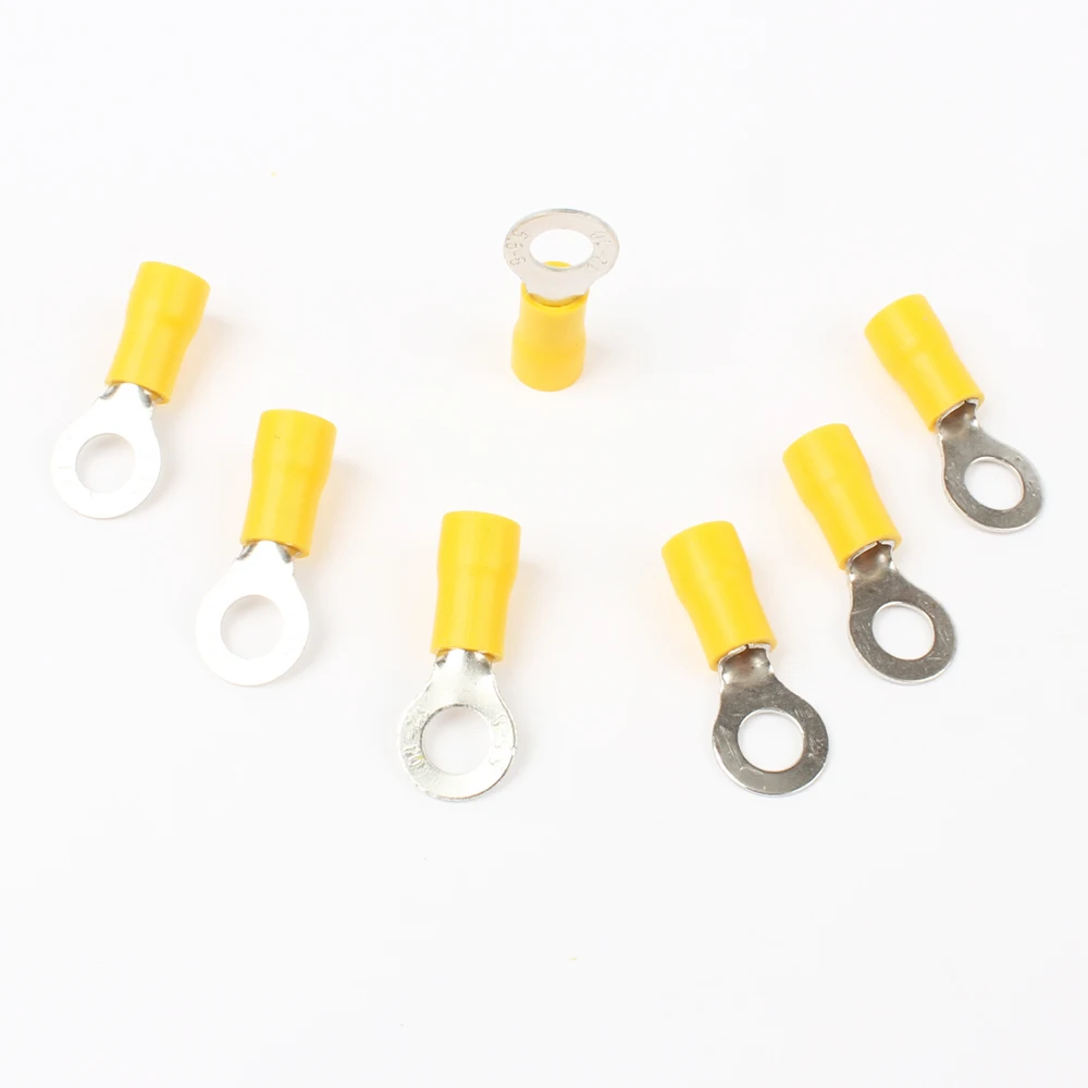 40PCS RV5.5-4 RV5.5-5 RV5.5-6 Yellow Ring insulated terminal cable Crimp Terminal suit 4-6mm2 Cable Wire Connector