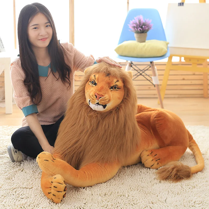 

1pc 30-90cm Lifelike Lion Plush Toys for Children Kids Cute Animal Doll Cartoon Stuffed Toy Birthday Gift Home Decor