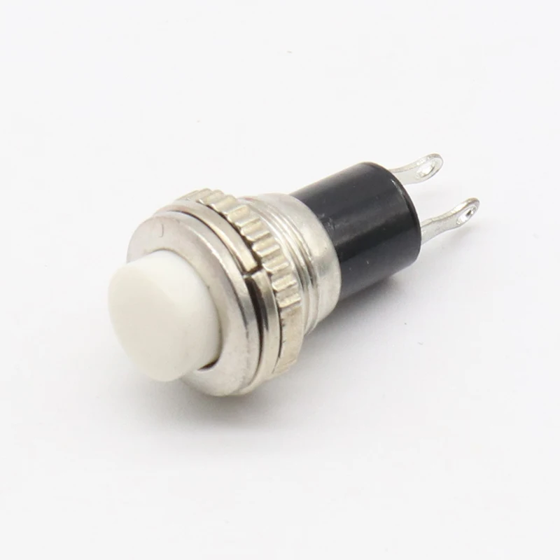 6pcs Black/Green/Yellow/Blue/White/Red OFF-Momentary ON 0.5A 250VAC Remote Control Push Button Switches 10mm