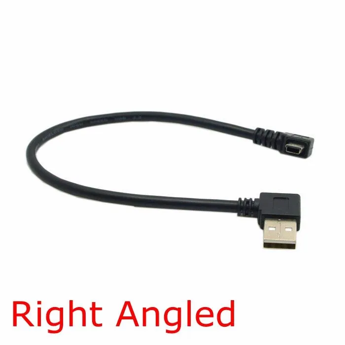 USB To Mini USB Data Charger Cable 90 Degree Left & Right 90 Angled Connector 20cm 0.2m Mini Usb Cable Short Cord