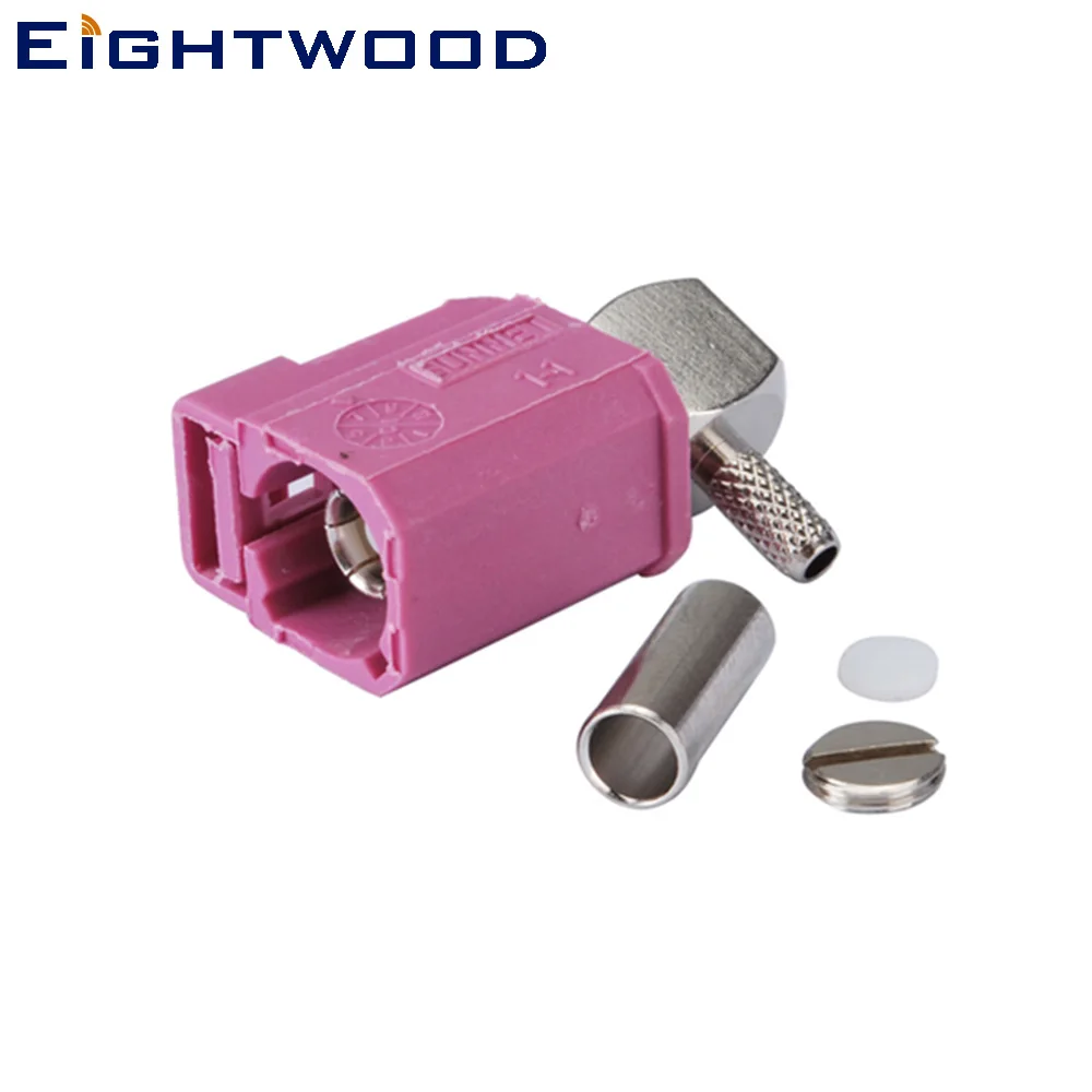 

Eightwood 5PCS Car Radio Controlled Keyless Heating Fakra Crimp Jack RF Connector Key Code H Violet for RG174 RG316 LMR100 Cable