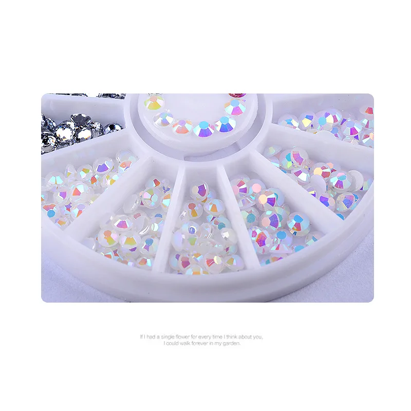 1 scatola colorata 3D Jelly AB acrilico ruota adesivi per unghie decorazione consigli per Nail Art fai da te gioielli strass strumenti per Manicure