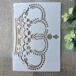 A4 Crown DIY Layering Stencils Painting Scrapbook Coloring Embossing Album Decorative Paper Card Template