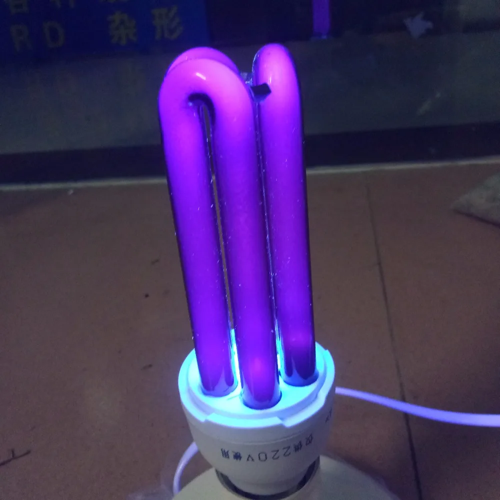 E27 AC 220V CFL quartz UV black light Violet lamp UF 365nm purple CFL energy-saving lamps home stage show fluorescent bulb