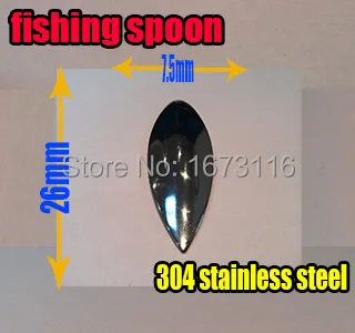 2018new fishing  Leaf type sequins   size:26mm*7.5mm quantily 20pcs/lot 304stainless steel