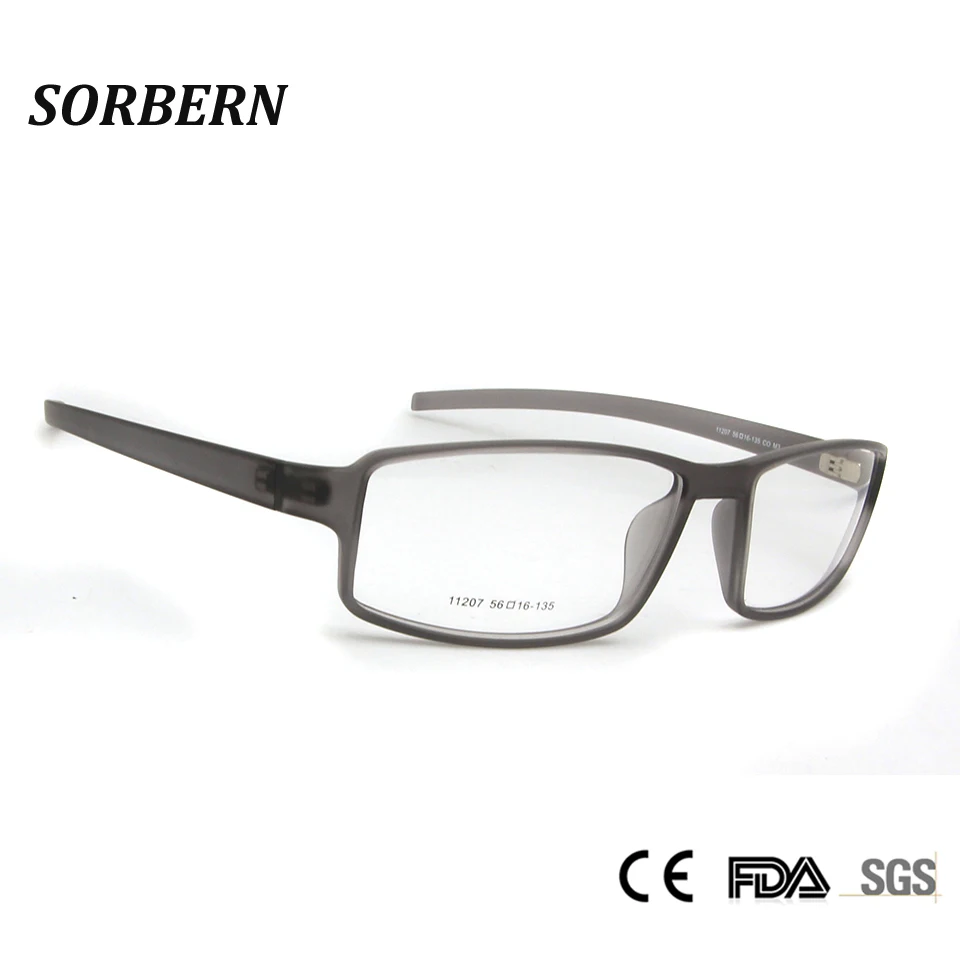 SORBERN Optical TR90 Glasses Frame Men Sports Eyewear Full Rim Square Eyeglasses Prescription Lens Male Driving Spectacles